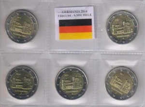 Alemania Juego de 5 monedas por 2 euros 2014 A, D, F, G, J &quot;Baja Sajonia"... - Imagen 1 de 1