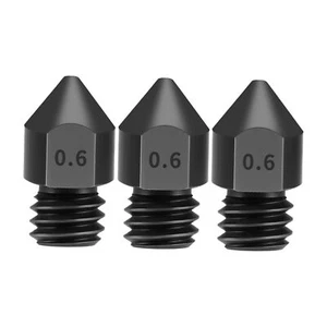 Aibecy 3pcs Hardened Steel Nozzles 0.6mm for 1.75mm filament for Creality N8A7 - Zdjęcie 1 z 6