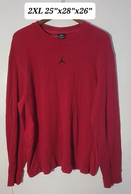 Jordan Jumpman Center Logo Waffle Knit Red L/S 2XL Thermal Men's Shirt - Image 1 of 4