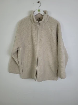 M&S Borg Lightweight Funnel Neck Jacket Beige Size UK 20 New F2 - Image 1 of 4