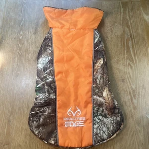 Realtree Edge Dog Vest Coat Jacket  Sz  Large Camo  Blaze Orange Fleece Hunting - Picture 1 of 6