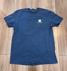 John Deere Navy Blue Men's Short Sleeve T-Shirt Large With Logo - Picture 1 of 7