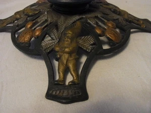 Supporto Albero di Natale Gnomo in Ghisa con Coda di Abete Vintage Tedesco # W/U - Foto 1 di 12