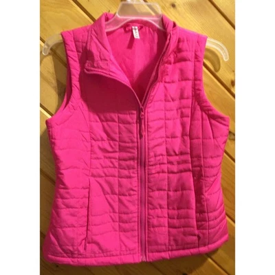 Exertek Medium Ladies Regular Pink Quilted Vest Zipper Pockets Lightweight - Image 1 of 4