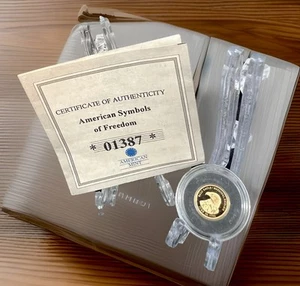 2011🔥Solid 14ct Gold .5g Proof Coin Symbols of Freedom Bald Eagle💎COA-Invest - Picture 1 of 2