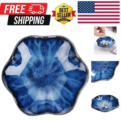 Bandeja de anillo decorativa con forma de hoja de loto, cuenco pequeño para llaves, bandeja de baratija de cerámica J... Foto 1 de 4