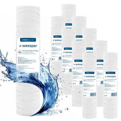 10x Sediment Vorfilter 10 Micron 10 Zoll Wickelfilter Osmose Filter Wasserfilter - Bild 1 von 4