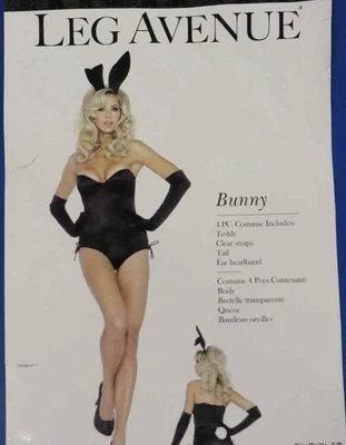 Sexy Disfraz de Conejito Conejo Peluche Playboy Negro Elegante Halloween Adulto Foto 1 de 2