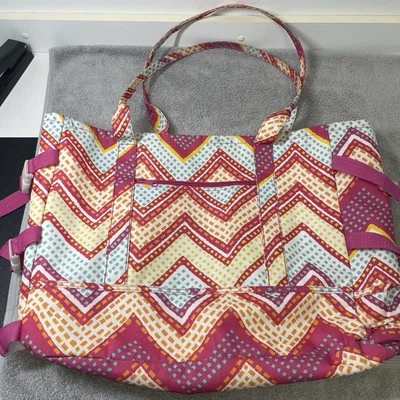 Laura Ashley Tote Bag Pink Multicolor Seaside Beach Waterproof Lined - Image 1 of 4