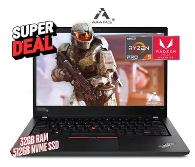 Portátil para juegos Lenovo AMD Ryzen 5 PRO 4,00 GHz 14" 32 GB RAM 512 GB SSD RADEON RX Foto 1 de 4