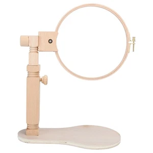Embroidery Wooden Hoop Stand Cross Stitch Ring Frame Adjustable Sewing Tools - Bild 1 von 12