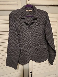 FLAX Linen Blazer Jacket Solid Pattern Lagenlook Womens Size Small CHARCOAL GRAY - Picture 1 of 10