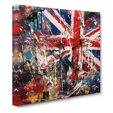 Union Jack Expressionism Canvas Wall Art Print Framed Picture Decor Dining Room
