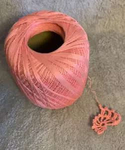 Pink Crochet Thread, Large Roll, Some Used But Most Unused, Weighs 3.95 Ounces - Picture 1 of 1