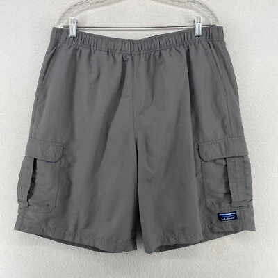 LL BEAN Swim Shorts Mens XL Classic Supplex Sport Cargo Trunks Boardshorts Gray - Image 1 of 4