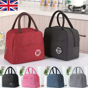Insulated Cool Thermal Lunch Bag Food Storage Picnic Tote Bag For Kids Adult UK - Picture 1 of 48