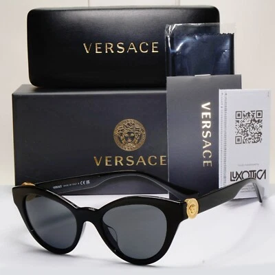 Gafas de sol Versace negras doradas Medusa brillantes ojo de gato MOD 4435-F GB1/87 52 mm Foto 1 de 4