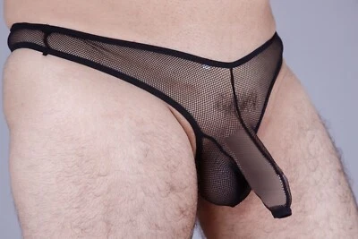 Einzigartiges Model! Männer Netz Tanga Anatomische Form offene Spitze - Bild 1 von 4