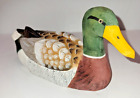 Vintage Wooden Mallard Duck Carved Painted Realistic 10" Decor  Beautiful Detail