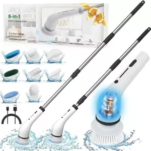 Electric Spin Scrubber Cordless Telescopic Bathroom Cleaning Brush Rechargeable - Picture 1 of 13