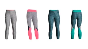 New Under Armour Girls' Contrast Mesh Capri Leggings Pick Size & Color - Picture 1 of 5