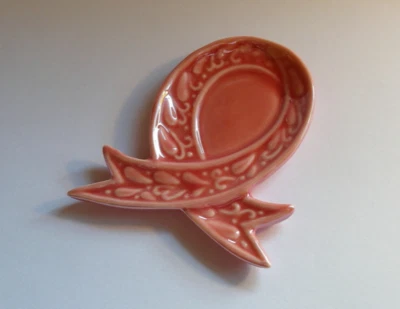 BREAST Cancer AWARENESS 粉色丝带陶瓷珠宝盘 全新 — 第 1/2 张图片