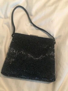 Calvin Klein Designer Beaded Handbag -Midnight Black - Picture 1 of 3