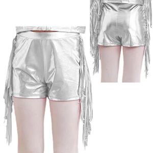 Kids Girls Bottoms Club Short Pants Carnival Boyshorts Dance Shorts Metallic - Picture 1 of 60