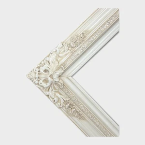 24 x 36 In stock-Traditional compo XL ornate corners wood frame, Ivory ,vintage - Picture 1 of 11