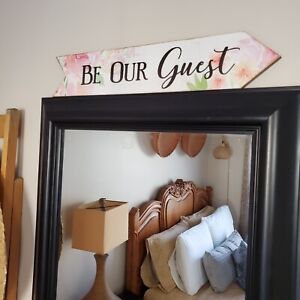 Be Our Guest Wooden Wall or Door Sign from Ashland 24x5 inches Arrow to Right
