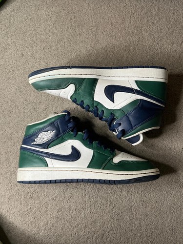Nike Jordan 1 uomo taglia uk 8 bianco verde blu