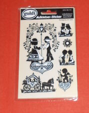 Goldi Zuneigung und Liebe Stickers Aufkleber Made in Germany Vintage RARE 7x4
