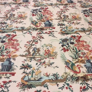 Brunschwig & Fils -Le Lac Print. Chinoiserie Perfect Condition 1 Full yard - Picture 1 of 8