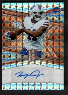 2018 Zay Jones Spectra Football Orange Auto /5 Bills S-ZA - Image 1 of 2