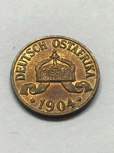 1904-A German/East Africa 1/2 Heller AU++ #11899 - Picture 1 of 2