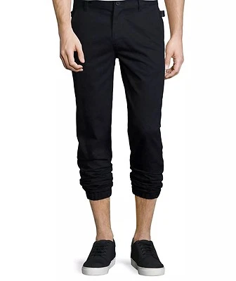 HELMUT LANG Men's Elastic Cuff Joggers Track Sweat Pants in Black 33x28 NWT $370 - Image 1 of 4
