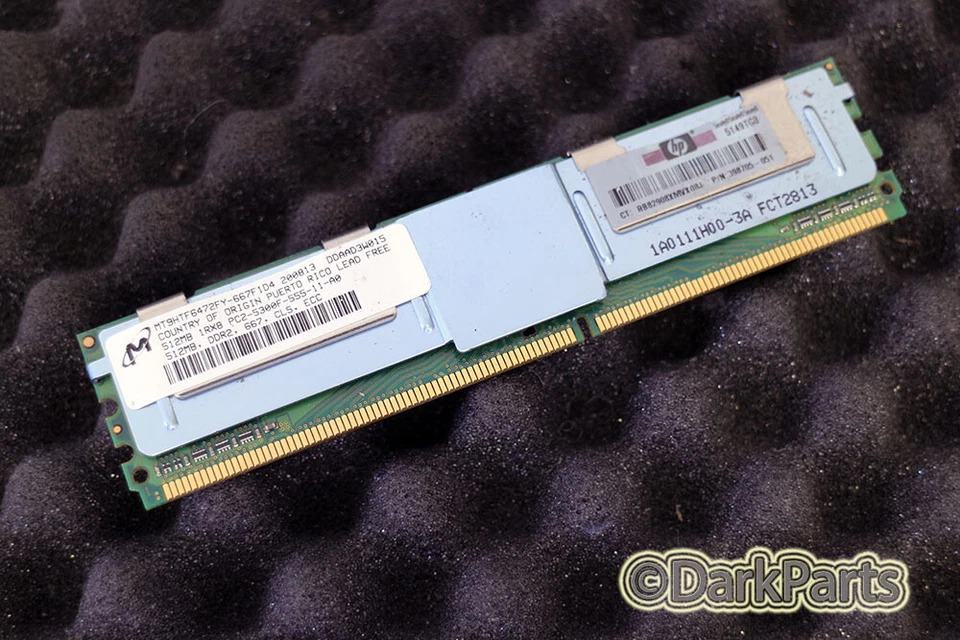 Micron MT9HTF6472FY-667F1D4 PC2-5300F-555-11-A0 512MB Server Memory RAM - Image 1 of 1