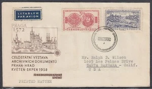 Tschechoslowakei Scott 854-5 FDC - Nationalarchiv Ausstellung - Bild 1 von 1