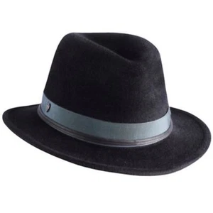 NWT Helen Kaminski Black/Atlas Blue Felt Fedora Hat - Picture 1 of 15