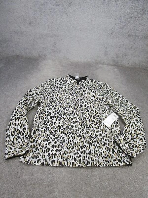 Chico'S Jacket Womens Medium White Animal Print Coton NEW - Image 1 of 4