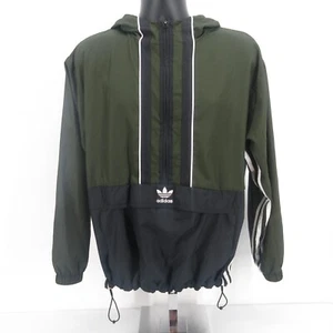 Adidas Auténtico Anorak Hombres Pequeño Verde Negro Auténtico Rompevientos Sudadera con Capucha Chaqueta - Imagen 1 de 9