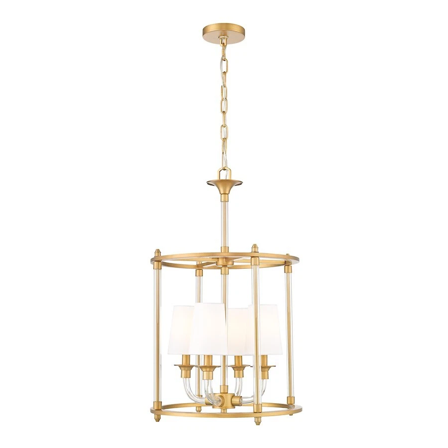 Lámpara de araña Z-Lite Katerina 4 luces 16", latón frotado/blanco - 1950-4C-RB Foto 1 de 1