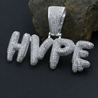 New Icy White Gold Over Sterling Silver "Hype" Charm Diamond Simulate Pendant!