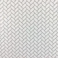 MINIATURE DOLLHOUSE 1:12  EMBOSSED WHITE HERRINGBONE TILE DARK GROUT - DIY792B - Image 1 of 2