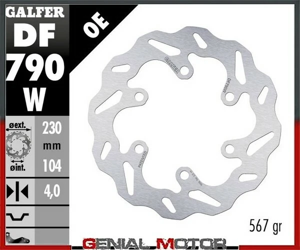 Galfer Disco Freno Posteriore Wave Fixed 230X4mm Ktm Rc 390 2017>2021 — 第 1/1 张图片