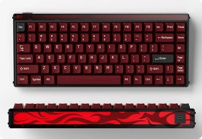 MelGeek MADE68 Pro Hall Effect Gaming Keyboard + Wrist rest & Add-on - Red Fire. - Image 1 of 2