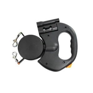 Auto Retractable Dual Dog Leash with Flashlight Waste Bag Box Roulette9360 - Imagen 1 de 17