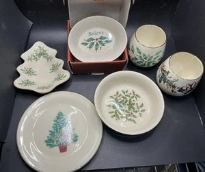 Set Of 6 Lenox Christmas Holiday & Winter Greetings & Holly Pieces - Picture 1 of 6