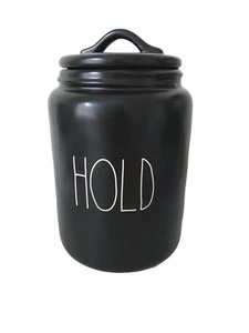 RAE DUNN Artisan Collection by Magenta 'HOLD' Kanister schwarz 9,25" NEU kostenloser Versand - Bild 1 von 12