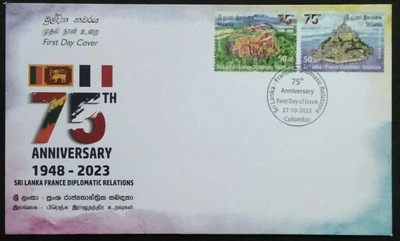 Capa de primeiro dia 75 aniversário relações diplomáticas Sri Lanka França 2023-ZZIAA - Imagem 1 de 4